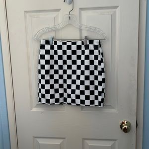Forever 21 black + white checkered skirt